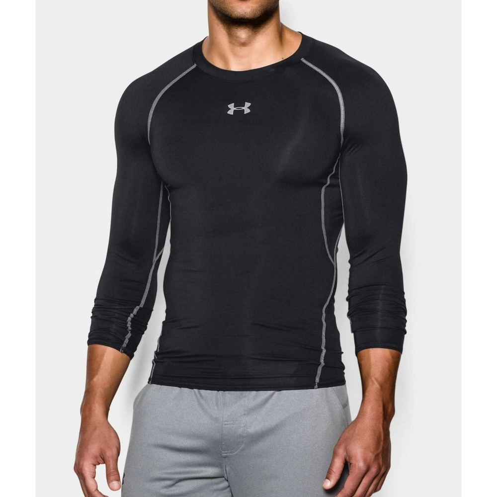 UNDER ARMOUR HeatGear Compression Men's Black Long Sleeve Shirt NWOT